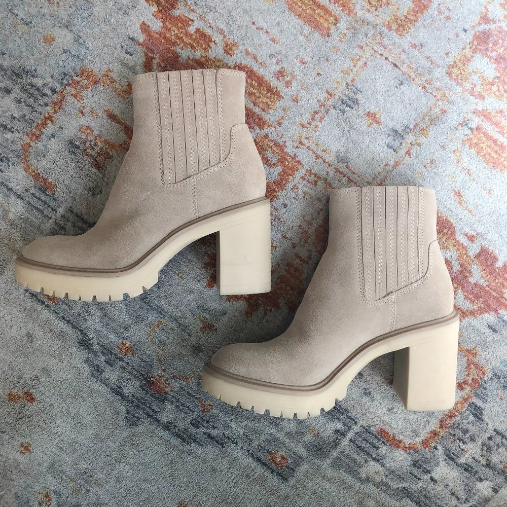 Dolce Vita Caster H20 Booties in Dune Suede